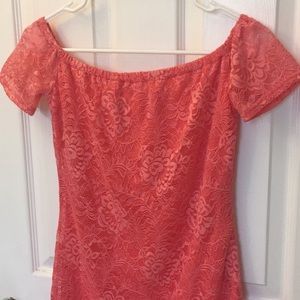 Pink lace dress